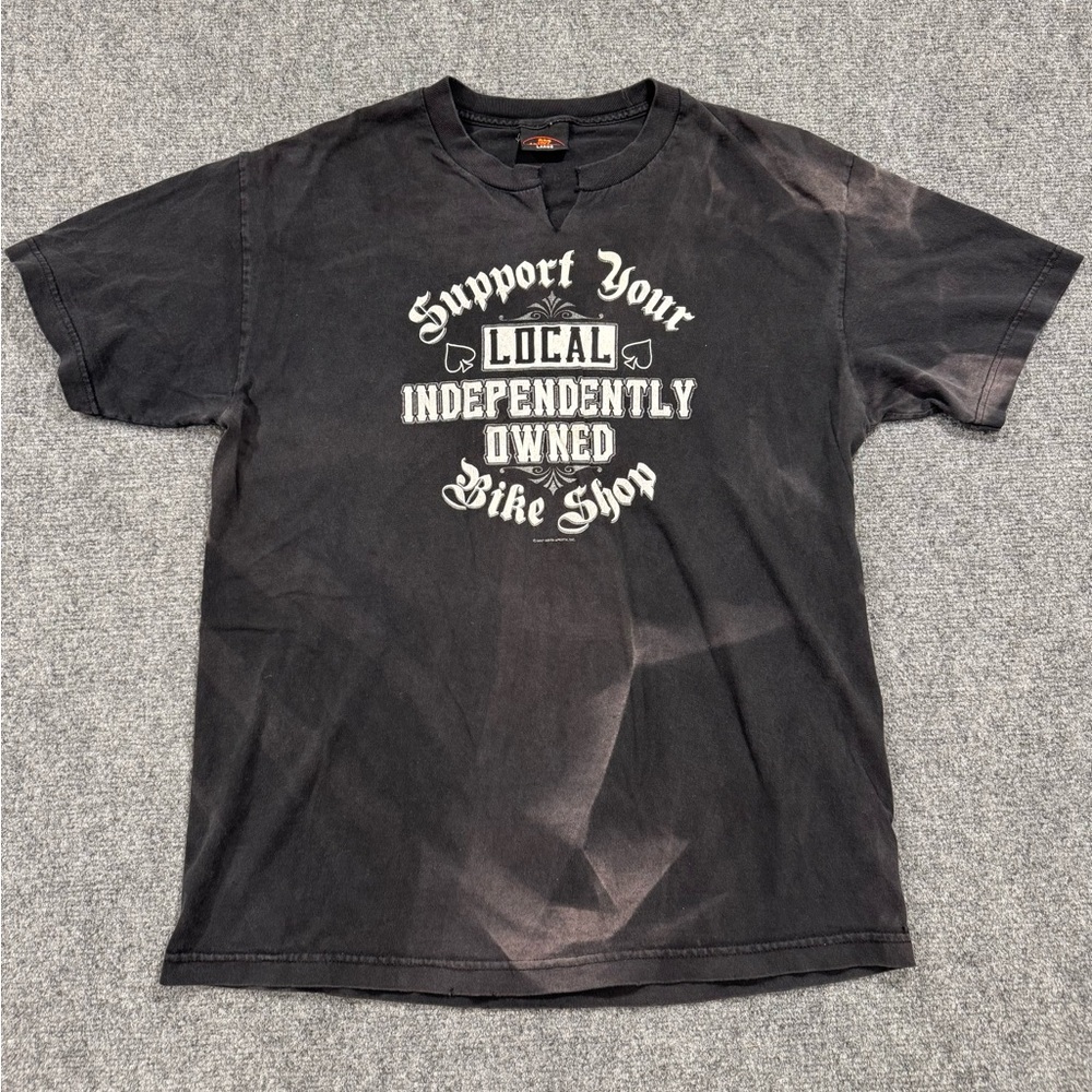 Bike Shop Graphic Tee Hot Leathers OD’s Cycle Shop 20th Anniversary Large